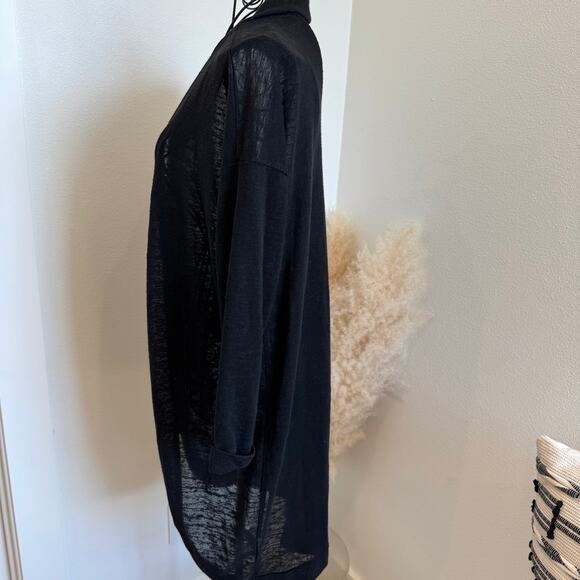 Anthropologie Sunday in Brooklyn Sheer Black Slub Knit Lightweight Cardigan-S - Picture 4 of 8